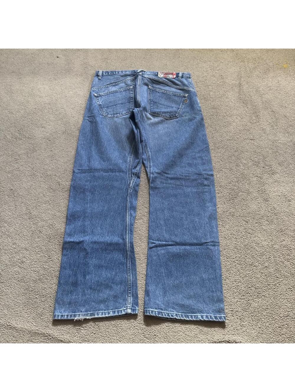 Vintage Y2K Skate Volcom Baggy Cut Button Fly Jeans with sick fading